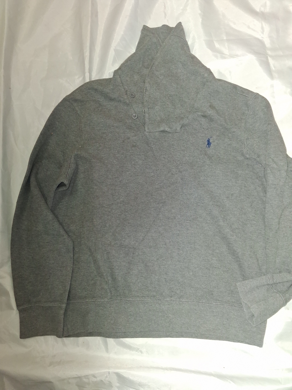 Ralph Lauren Gray Pullover Hoodie with Navy Pony